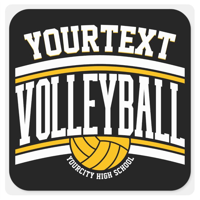 Personalized NAME Volleyball Player School Team  Square Sticker (Creator Uploaded)