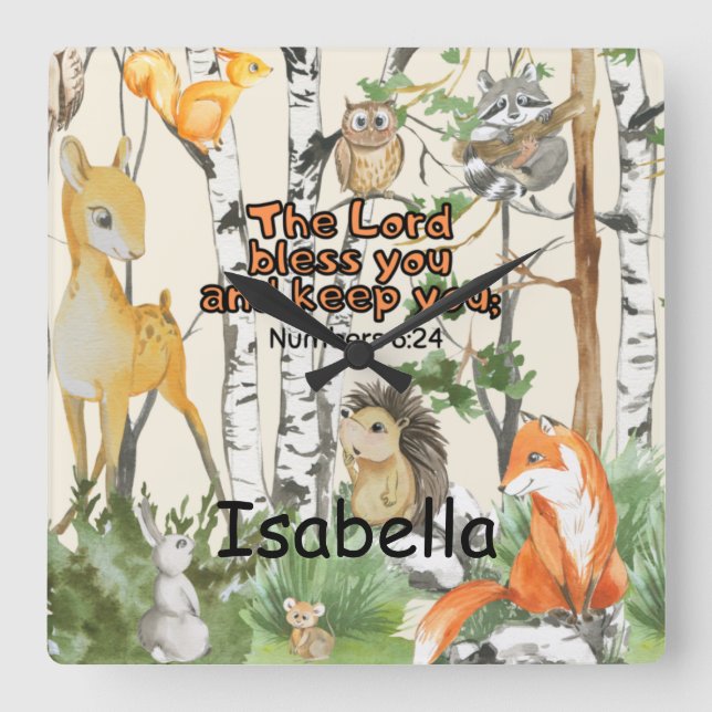 Personalized Name Wall Clock Christian Gift (Front)