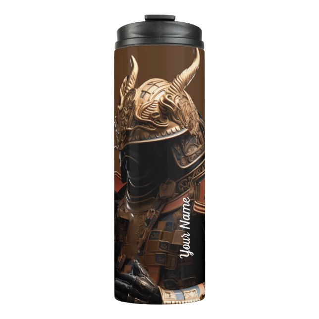 Personalized Name Warrior Armor Thermal Tumbler (Front)
