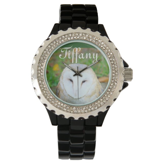 Personalized Name watches White Owl watch (Front)