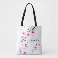 Personalized Name watercolor Cherry Blossom