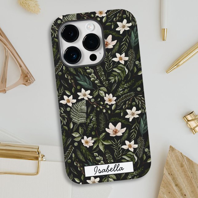 Personalized Name Watercolor Floral  Case-Mate iPhone Case (In situ)
