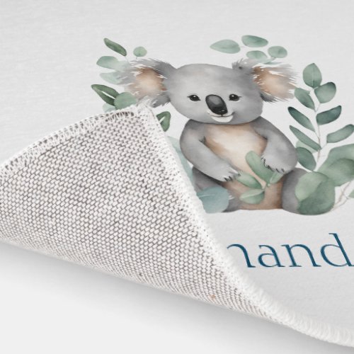 Personalized Name Watercolor Koala Bear Rug