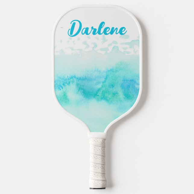 Personalized Name Waves on the Beach Pickleball Paddle (Front)
