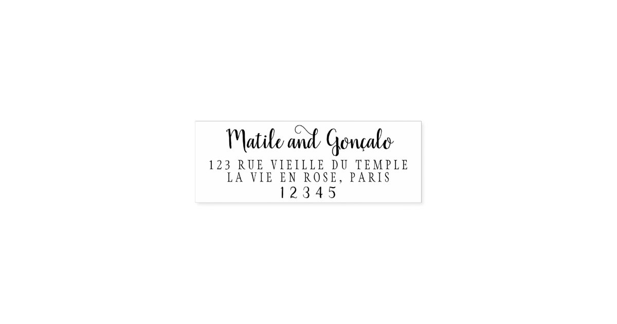 Personalized Name Wedding Calligraphy Chic Address Self Inking Calligraphy Chic Address Self Inking