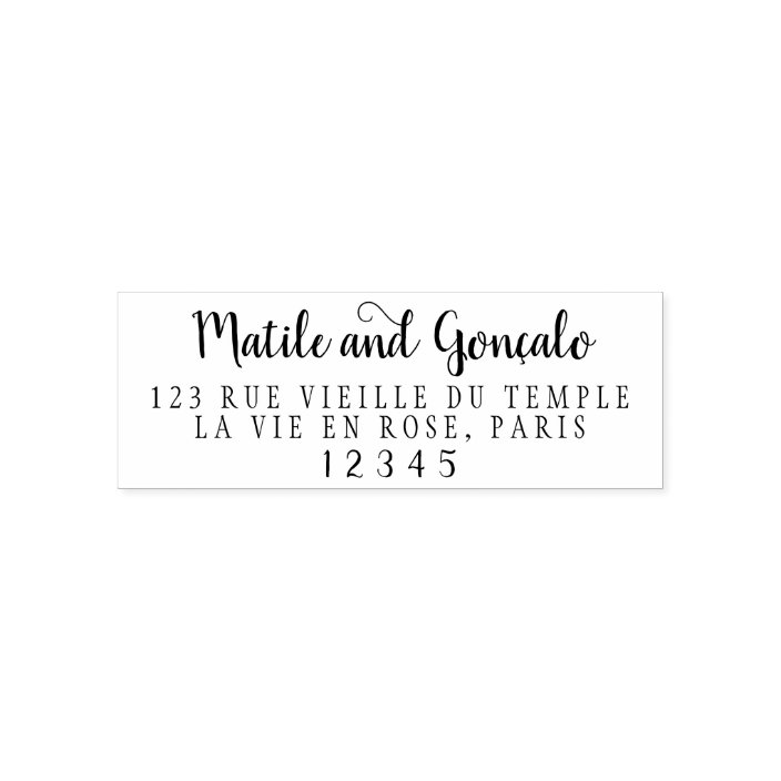 Personalized Name Wedding Calligraphy Chic Address Self Inking Stamp Zazzle Personalized Name Wedding Calligraphy
