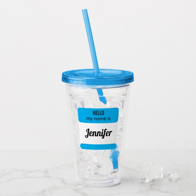 Personalized Name Wedding Family Vacation Reunion Acrylic Tumbler (Front Ice)