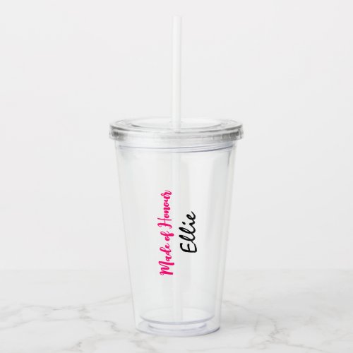 Personalized Name Wedding Made Of Honour Tumbler Acrylic Tumbler