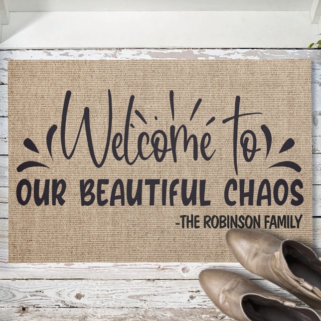 Personalized NAME Welcome To Our Beautiful Chaos Doormat (Creator Uploaded)