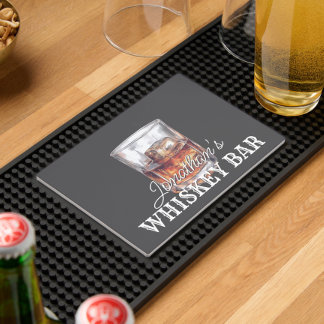 Personalized Name Whiskey Bar Mat 