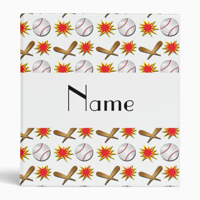 Personalized name white baseball binder (Front)