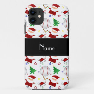 Personalized name white baseball christmas iPhone 11 case