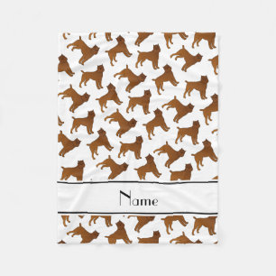 Personalized name white brussels griffon dogs fleece blanket
