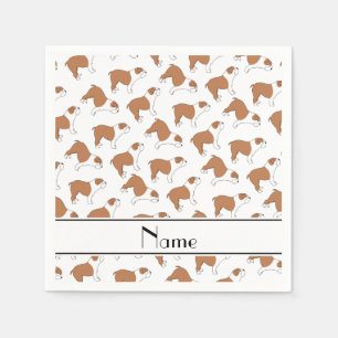 Personalized name white Bulldog Napkins