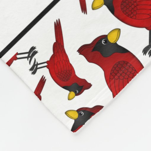 Personalized name white cardinals pattern fleece blanket Zazzle