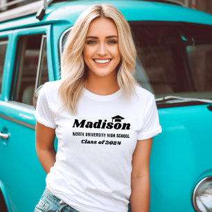 Personalized Name White Class of 2026 Graduation T-Shirt