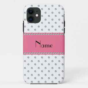 Personalized name white diamonds iPhone 11 case