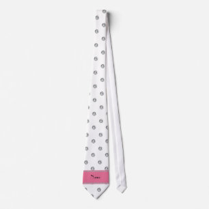 Personalized name white diamonds neck tie