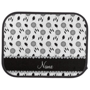 Personalized name white dreamcatchers car mat