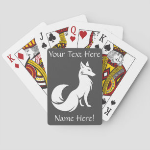 Personalized Name White Fox Game Poker Cards