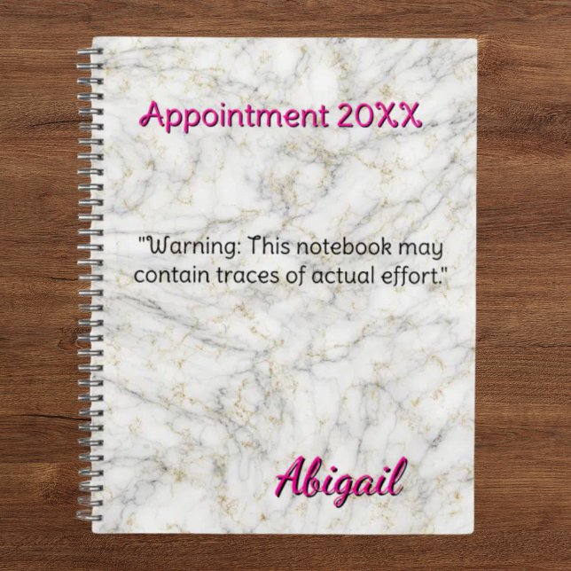 Personalized Name White Gold Marble Appointment  Planner (Creator Uploaded)