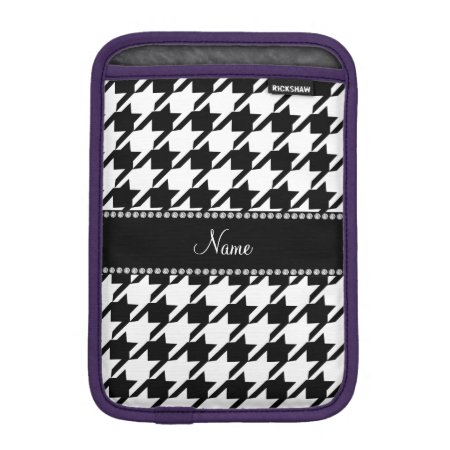 Personalized Name White Houndstooth Sleeve For Ipad Mini