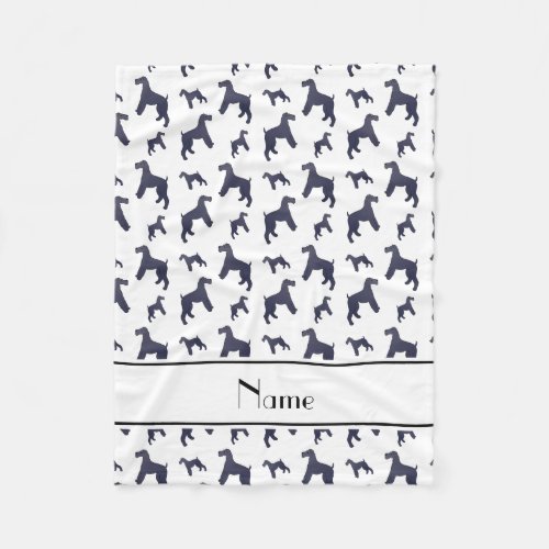 Personalized name white Kerry Blue Terrier dogs Fleece Blanket