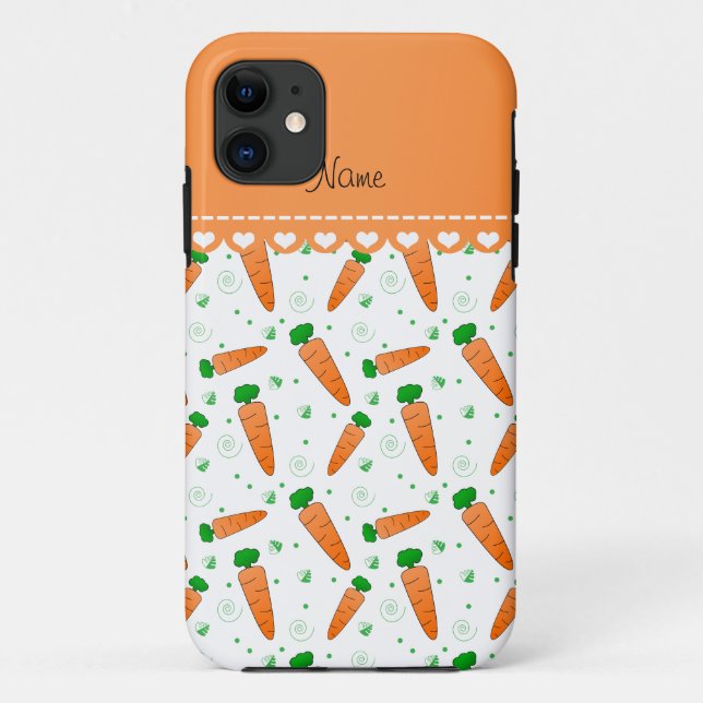 Personalized name white orange carrots Case-Mate iPhone case (Back)
