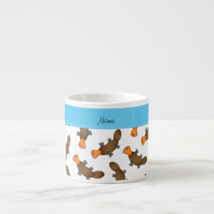 Personalized name white platypus pattern espresso cup