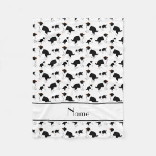 Personalized name white Shetland Sheepdogs Fleece Blanket
