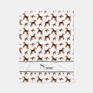 Personalized name white Welsh Terrier dogs Fleece Blanket