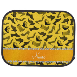 Personalized name white women's shoes pattern car floor mat