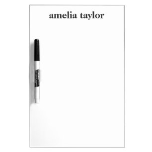 Personalized Name Whiteboard Dorm Room Black White