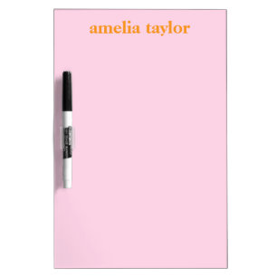 Personalized Name Whiteboard Teen Girl Pink Orange