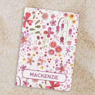 Personalized Name Wild Flower Watercolor Passport Holder