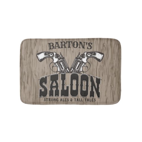 Personalized NAME Wild West Gun Revolver Saloon Bath Mat