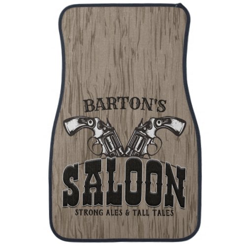Personalized NAME Wild West Gun Revolver Saloon Car Floor Mat