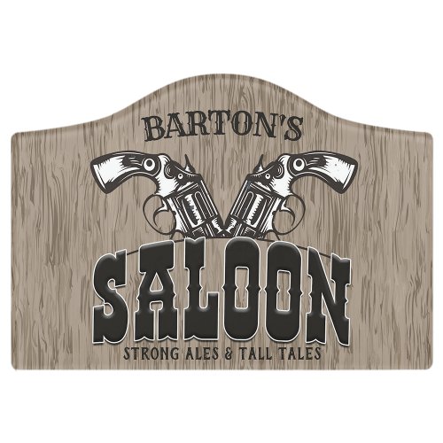 Personalized NAME Wild West Gun Revolver Saloon Door Sign