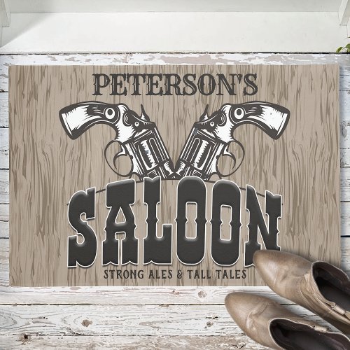 Personalized NAME Wild West Gun Revolver Saloon Doormat