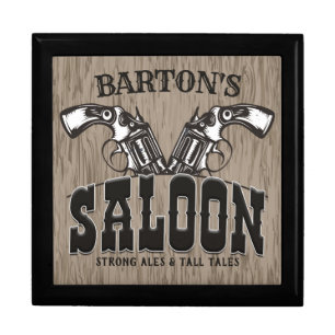 Personalized NAME Wild West Gun Revolver Saloon Gift Box