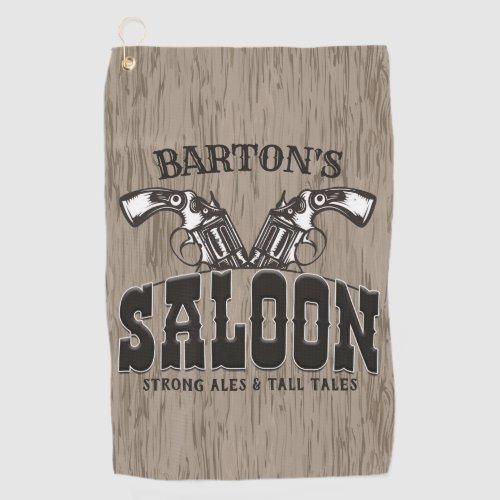 Personalized NAME Wild West Gun Revolver Saloon Golf Towel