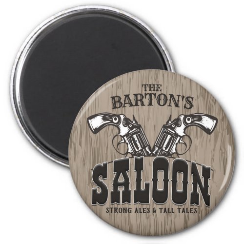 Personalized NAME Wild West Gun Revolver Saloon Magnet