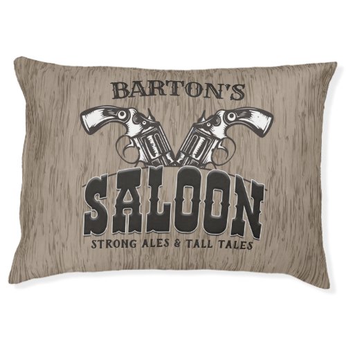 Personalized NAME Wild West Gun Revolver Saloon Pet Bed