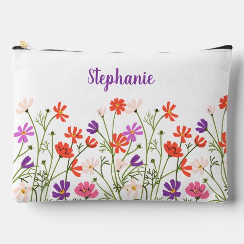 Personalized Name Wildflower Cosmetic Bag
