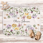 Personalized Name Wildflower Garden Baby Burp Cloth at Zazzle
