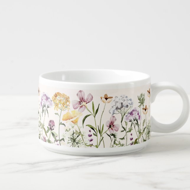 Personalized Name Wildflower Garden Bowl (Left)