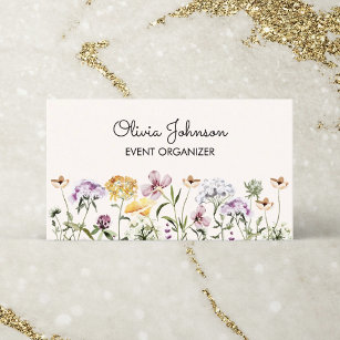 Personalized Name Wildflower Garden Business Card