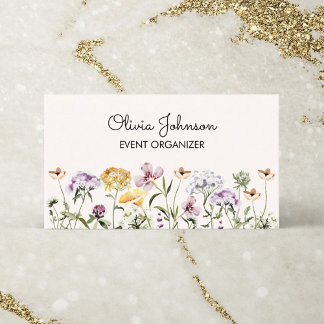 Personalized Name Wildflower Garden Business Card