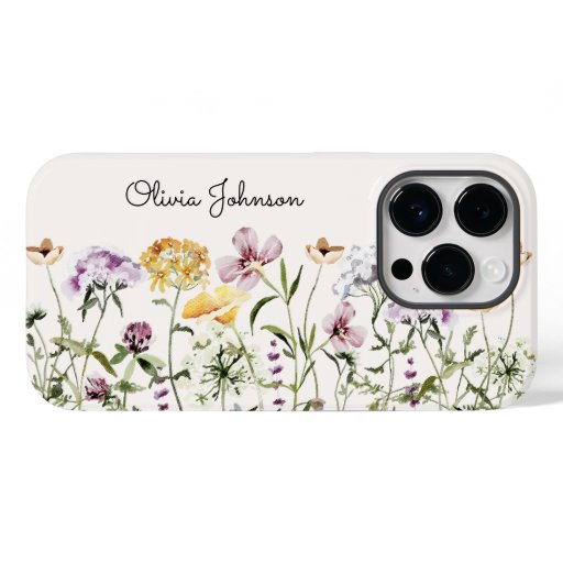 Personalized Name Wildflower Garden Case-Mate iPhone 14 Pro Case