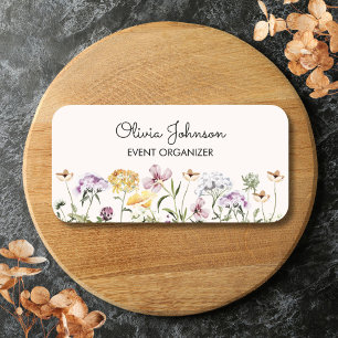 Personalized Name Wildflower Garden Floral Name Tag